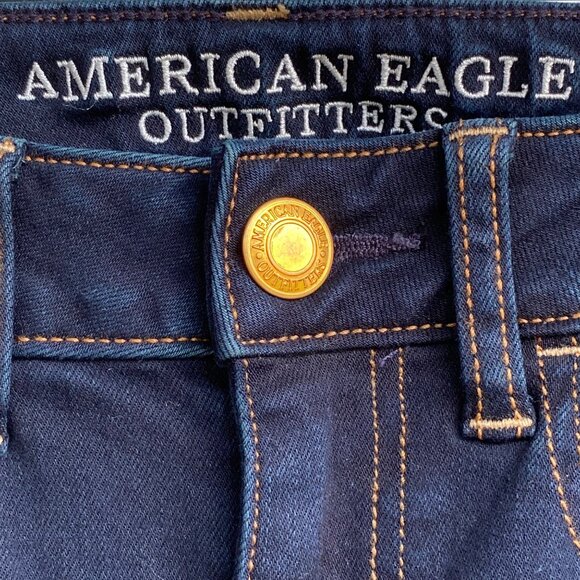 American Eagle AEO Super Stretch Jegging Women Sz 2R Blue Dark Wash Stretchy - Picture 9 of 10